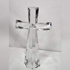Lead Crystal Cross 24% Bohemian Made in Czech Republic Teleflora 7.5 inches